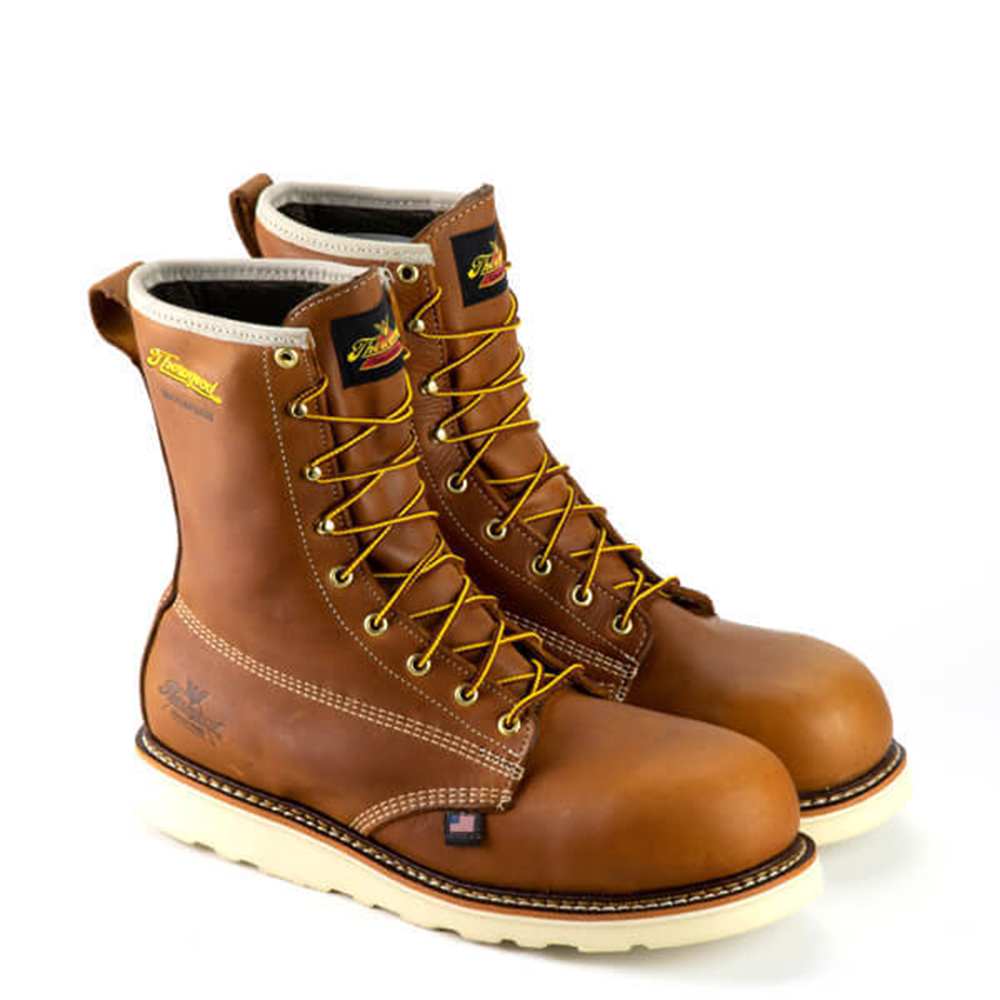 Thorogood Men s American Heritage Waterproof 8 Inch Tobacco Composite Toe Maxwear Wedge Plain Toe Work Boots GME Supply